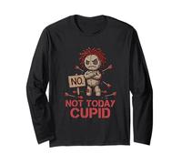 Anti Valentine Not Today Cupid Grumpy Voodoo Doll Sarcastic Long Sleeve T-Shirt