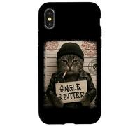 Anti Valentines Day Funny Cat Smoking Cigarette Meme Case for iPhone X/XS