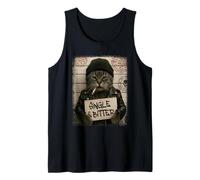 Anti Valentines Day Funny Cat Smoking Cigarette Meme Tank Top