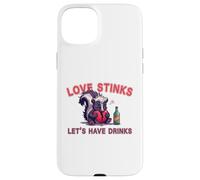 Anti Valentines Love Stinks Lets Have Drinks Sad Skunk Fun Case for iPhone 15 Plus