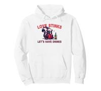 Anti Valentines Love Stinks Lets Have Drinks Sad Skunk Fun Pullover Hoodie