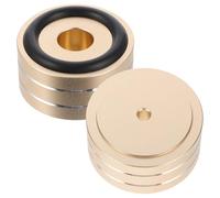 Anti Vibration Amplifier Feet Pads Aluminum Alloy Golden 2pcs | Detachable Rubber Ring, Raise Height, Speaker Base Pad, Cushion Design