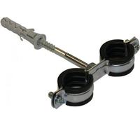 Anti Vibration Double Metal Pipe Clips Clamps Rubber Lined for 32-37mm Pipes (1" BSP)