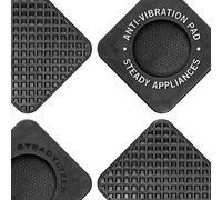 Anti Vibration Pads for Washing Machine - 4pc - Prevent Your Washer and Dryer from Walking and Reduce Noise - High Friction Hard Wearing Square Rubber Foot Pads - by Steadylizer