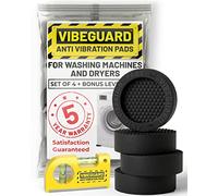 Anti Vibration Pads for Washing Machine featuring 3D TrianGrip & FREE Level Tool - Larger Opening Fits All Washer Feet - Stops Moving, Walking - Prevents Noise, Vibration Transfer - VIBEGUARD 4 Pack