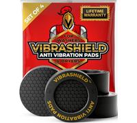 Anti Vibration Pads for Washing Machine with HexaGrip - Stops Washer Dryer Moving, Walking - Prevents Noise, Vibration Transfer - Rubber Antivibration Stabilizer Support Feet Mat - VIBRASHIELD 4 Pack