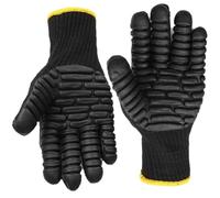 Anti Vibration Work Gloves Anti-Vibration Power Tools Vibration Reducing Gloves Shock Absorption Safety Mechanic Work Protective Gloves Black (XL [Size 10])