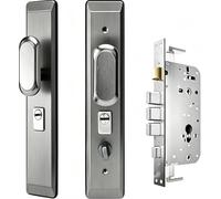Anti-Violent Opening Door Lock, Grade High Security 68 Leaf Brass Cylinder, Thick Stainless Steel Anti-Pry Entry Door Handle Inside Open)