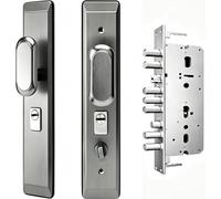 Anti-Violent Opening Door Lock, Grade High Security 68 Leaf Brass Cylinder, Thick Stainless Steel Anti-Pry Entry Door Handle(C+Outside deadbolt)