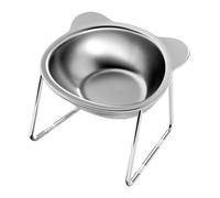 Anti Vomiting Raised Cat Bowl - Stainless Steel Pet Bowl, Food Bowl, Tilt Bowl | 15° Tilt Design Elevated Feeder With Non-Slip Base For Medium Cats, Large Cats, Kittens, Prevents Neck Strain And Aids