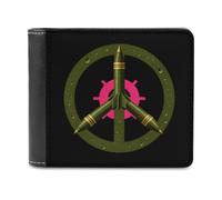 Anti-War Missile Peace Sign Bifold Pocket Wallet Leather Slim Purse | Card Holder