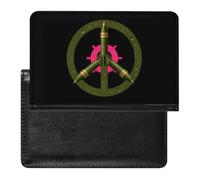Anti-War Missile Peace Sign Passport Holder PU Leather Travel Wallet | Portable,Lightweight,Card Holder