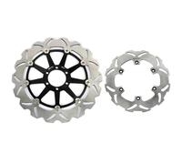 Anti-Warp Front Rear Brake Discs Rotors Disks For Aprilia MX 125 04 05 06 07 RS 125 For Replica Extrema 92 93 94 95 96 97(Black,Wave)