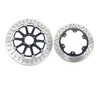 Anti-Warp Front Rear Brake Discs Rotors Disks For Aprilia MX 125 04 05 06 07 RS 125 For Replica Extrema 92 93 94 95 96 97(Black,Round)