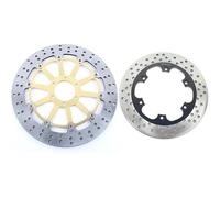 Anti-Warp Front Rear Brake Discs Rotors Disks For Aprilia MX 125 04 05 06 07 RS 125 For Replica Extrema 92 93 94 95 96 97(Gold,Round)