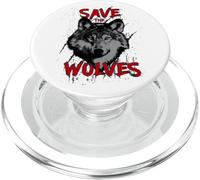 Anti Wolf Hunting Animal Welfare Protest Save The Wolves PopSockets PopGrip for MagSafe
