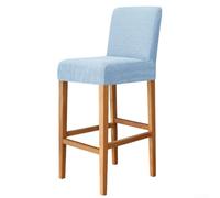 Anti wrinkle and anti pilling grain velvet barstool cover made with stretch fabric, designed for high stools, machine washable for easy cleaning (blue)