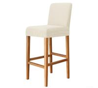 Anti wrinkle and anti pilling grain velvet barstool cover made with stretch fabric, designed for high stools, machine washable for easy cleaning (Beige)