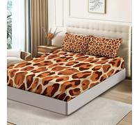 Anti-Wrinkle Fitted Sheet Set - Soft Breathable Microfiber with 2 Pillowcases, Coral Fish Turtle Print, Easy Care, Deep Pocket, 90 x 190 cm