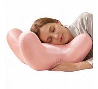 Anti Wrinkle Pillow, Cervical Neck Orthopaedic Pillow Ergonomic Memory Foam Pillow Face Pillow for Side Sleeper, Provides Neck Support and Pain Relief, Pink