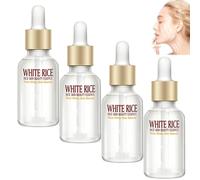 Anti-Wrinkle Rice Whitening Face Serum,Rice Raw Pulp Face,White Rice-Whitening Cream,Lighten Acne Shrink Pores-Radiant Youthful Skin,Deep Moisturizing Anti-Aging Essence for All Skin Types (4PCS)