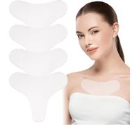 Anti-Wrinkle Silicone Chest Pads, Reusable Transparent Patches for Chest, Neck and Decollete, T Shape, Skin-Friendly, 4 Pieces