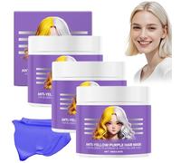 Anti-Yellowing Purple Hair Mask,Purple Keratin Hair Mask,Power Purpl Hair Mak, Deep Conditioning for Hair, Hydrates & Restores Softness (3 Pcs)