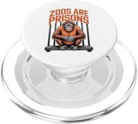 Anti Zoos Are Prisons Monkey Animal Liberation Statement PopSockets PopGrip for MagSafe