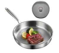 Antiadhésive with Couvercle | Ustensile de Cuisson pour Toutes Feux | Battery de Cuisine pour Induction et Gaz Maison Appartement Restaurant Omelette, Grillade Cuisson Saine et Facile