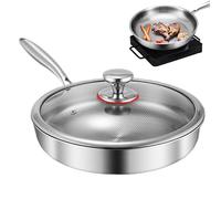 Antiadhésive with Couvercle | Ustensile de Cuisson pour Toutes Feux | Battery de Cuisine pour Induction et Gaz Maison Appartement Restaurant Omelette, Grillade Cuisson Saine et Facile