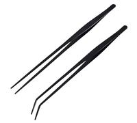 antianzhizhuang 2piece Aquarium Tweezers Set Durably Stainless Steel 27cm Straight And Angled Head For Plant Care And Reptiles Feeding