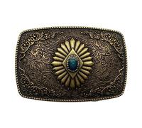 antianzhizhuang Belt Buckle For Men Vintage Engraved Flower Pattern Waist Belt Buckle For Pants Western Cowboy Buckle Belt Accessories Western Cowboy Belt Buckle
