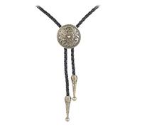 antianzhizhuang Round Bolo Tie Necklace Western Bolo Tie Vintage Bolo Tie Cowboy Tie Cowboy Leather Necktie Sweater Chain Leather Bolo American Bolo Tie