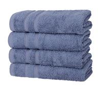 Antibacterial Hand Towel, Bath Towel, Set of 4, Terry Towels Made of Bamboo in 6 Harmonious Colours, Smoke Blue, Guest Towels 30 x 50 cm, Product: Set of 4 Guest Towels