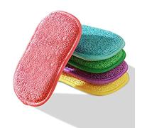Antibacterial Microfiber Kitchen Dual Action Scouring Pads, 5 Pack Thickening Reusable Washing Up Sponge Cleaning Scourers & Sponges Dishwashing Sponge Non-Stick Pans Non-Scratch