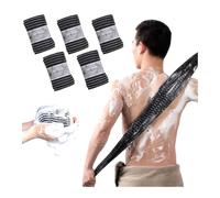 Antibacterial Shower Scrub Cloth Set of 2/3/5 Exfoliating Towel, Extra Long Japanese Towel, Ideal Body Scrubber for Men and Women, for Scrubbing and Washing (Black x 5.24 x 110 cm)