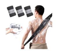 Antibacterial Shower Scrub Cloth Set of 2/3/5 Exfoliating Towel, Extra Long Japanese Towel, Ideal Body Scrubber for Men and Women, for Scrubbing and Washing (Black x 3.24 x 110 cm)