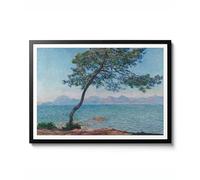 Antibes by Claude Monet, Impressionist Landscape Print, Mediterranean Sea Pine Mountain Poster, Wall Art Decor, Gift Idea, Archival Matte, A4 (Framed) - 29.7x21cm
