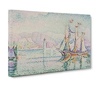 Antibes In The Morning By Paul Signac Canvas Print | Gallery Wrapped 30mm Frame Wall Art | 30x20 inches | Ready to Hang | Classic Picture | Living Room Bedroom Lounge Office