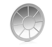 Antic by Casa Chic - Round French Window Mirror - 90 cm Diameter - Solid Frame - Antic White