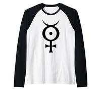 Antichrist Superstar Satanic Industrial Mercury Symbol Black Raglan Baseball Tee