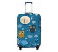 Panda Cute Pink Hearts Luggage Cover,Washable Suitcase Covers Fashion Luggage Covers,Anti-Scratch Suitcase Protector Cover, Owls and Trees, Large, 1