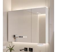 AntiFog Bathroom Mirror with Sto Touch Control WallMounted Mirror Cabinet 58x70x13cm Gray & WhiteBathroom nizer SpaceSaving Design