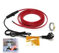 Antifreeze Heating Cable, Self-Regulating Heating Cable Including Thermostat and Schuko Plug, Pipe Heating Cable for Pipe Antifreeze 25 W/M 230 V IP65, 2 m
