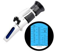 Antifreeze Refractometer 4-in-1 Antifreeze Tester Coolant Refractometer Ethylene Propylene Glycol Refractometer for Checking Automotive Cooling Fluid, Battery Acid, AdBlue, Windshield Washer Fluid