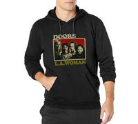 antigos The Doors La Woman Jim Morrison Long Sleeve Hoody With Pocket Sweatershirt, Hooded XXL Black