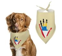 Antigua And Barbuda Flag Palm Print Dog Bandana Pet Scarf for Small Medium Large Dogs Triangle Bibs Photo Prop Gift