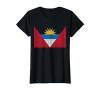 Antigua and Barbuda Flag WEST Indies Carribean ST. John's T-Shirt, Women, Black, XX-Large