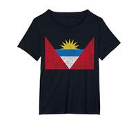 Antigua and Barbuda Flag WEST Indies Carribean ST. John's T-Shirt, Women's Plus, Black, 3X