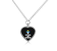 Antigua And Barbuda Logo Ashes Necklace Dog Pet Urn Necklace Heart Cremation Jewelry with Fill Kit